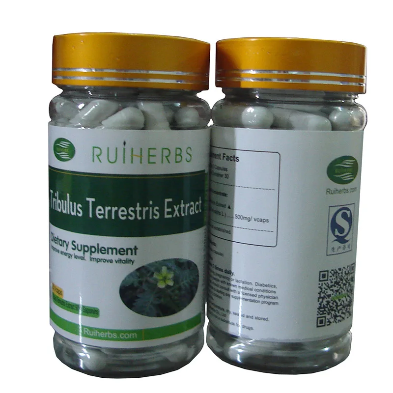 ผงสารสกัด Tribulus terrestris 1แพ็คและแคปซูล