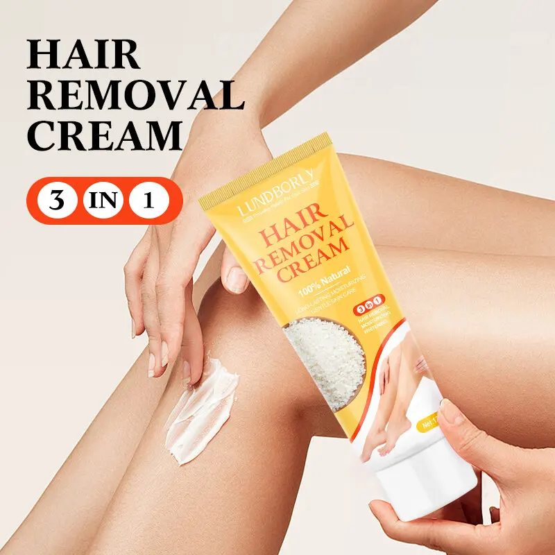 

LUNDBORLY Крем для удаления волос с рисом Нежное удаление волос без раздражения, увлажнение и подходит для всего тела