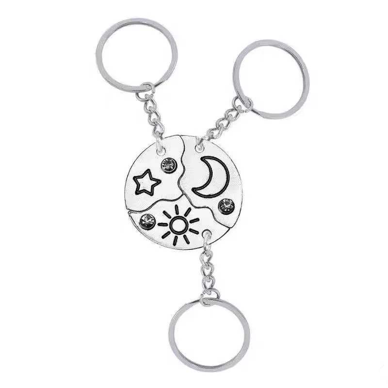 3 قطعة الشمس القمر ستار الربط المفاتيح موضة مجوهرات شخصية اكسسوارات مهرجان حفلة عيد ميلاد الصداقة الحب هدية 2025
