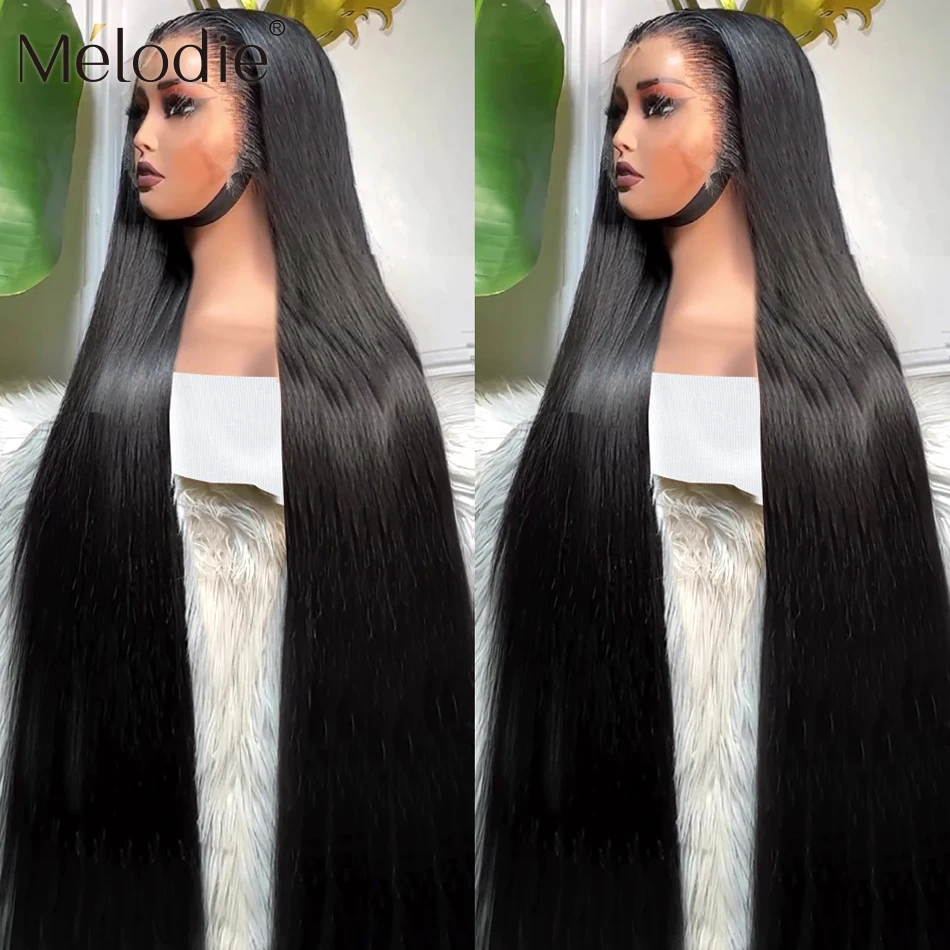 Melodie 250 Density Human Hair Wigs HD Lace Wig 13x6 13x4 Straight Glueless Natural Baby Hair PrePlucked For Women