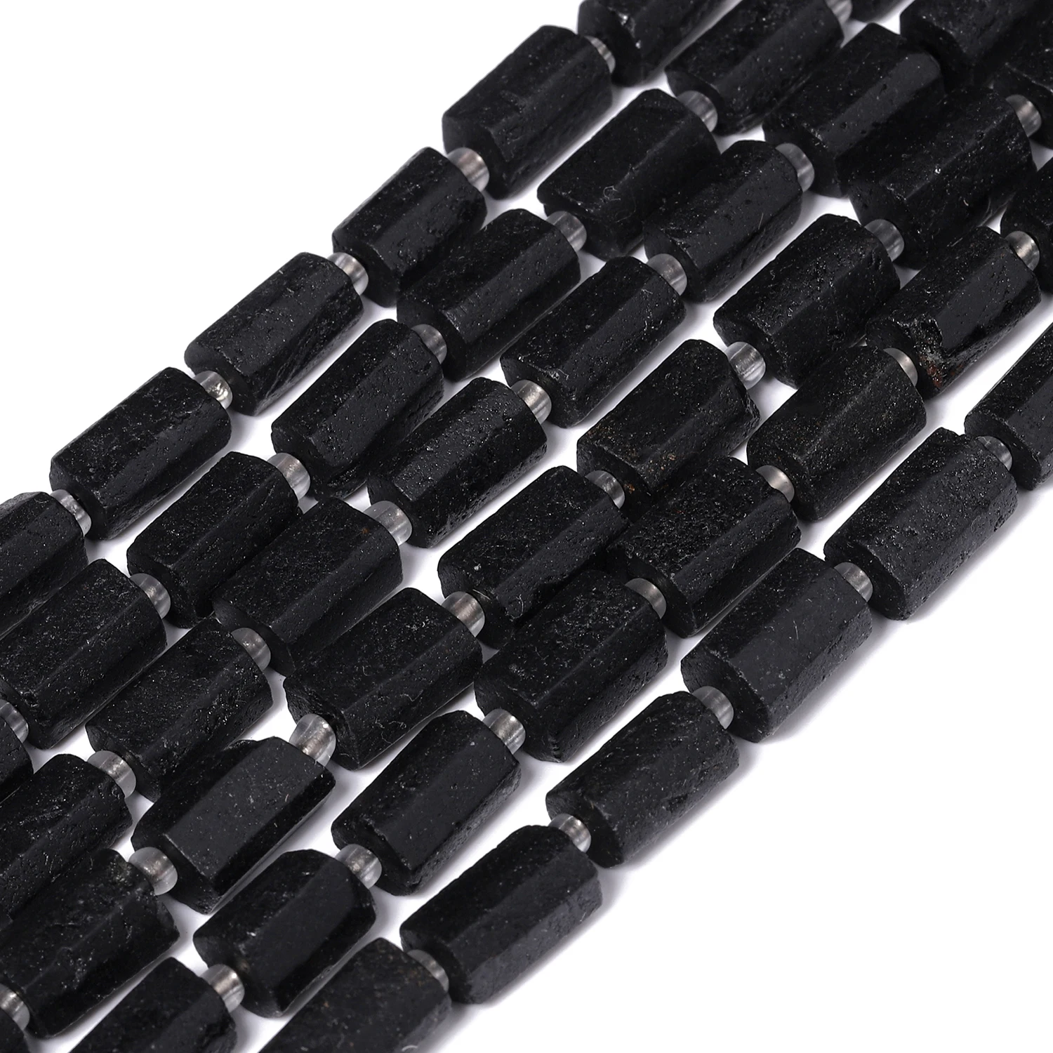 Wholesale Natural Black Tourmaline Gems Beads 8-11mm Irregular Cylinder Shape Beads for Jewelry Making Diy Bracelet Accessories