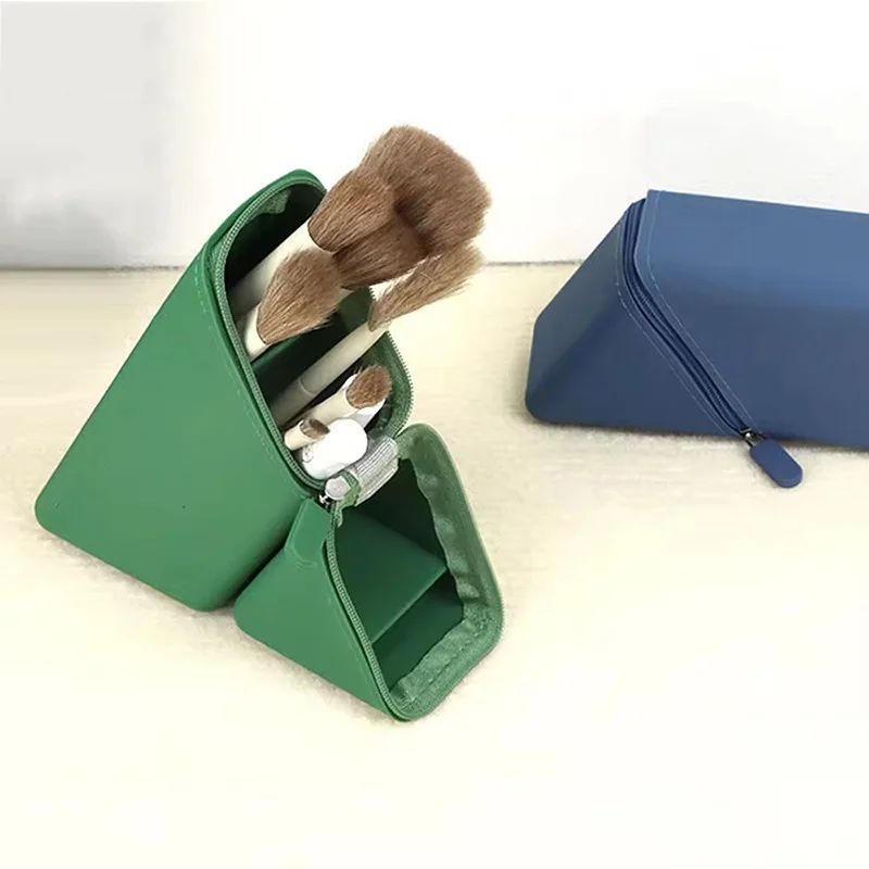 Stylish Silicone Pen Holder Foldable Desk Organizer Multifunctional Waterproof Pencil Case For Office Multi-Purpose Stationery