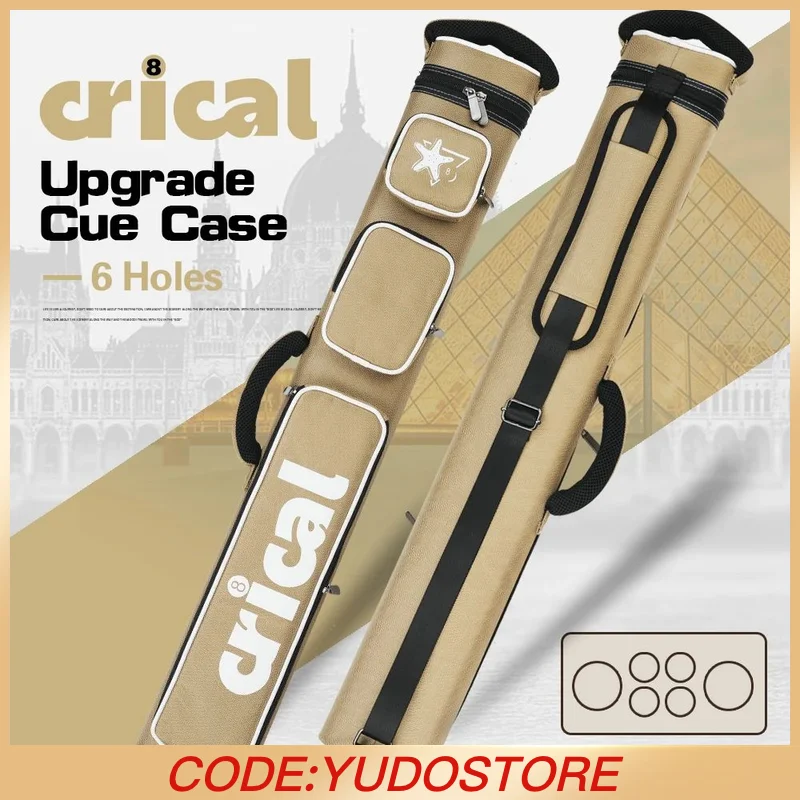 

CRICAL Cue Case Bag 2x4 6Holes Hard Pool Case 86cm Length Oxford Cloth Durable Billiard Stick Carrying Case Billiard Accessories
