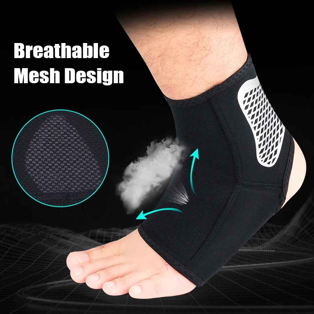 1Pc Sports Ankle Support Socks Elastic Breathable Foot Brace Sprain Protector for Cycling  Running Basketball Football Fitness