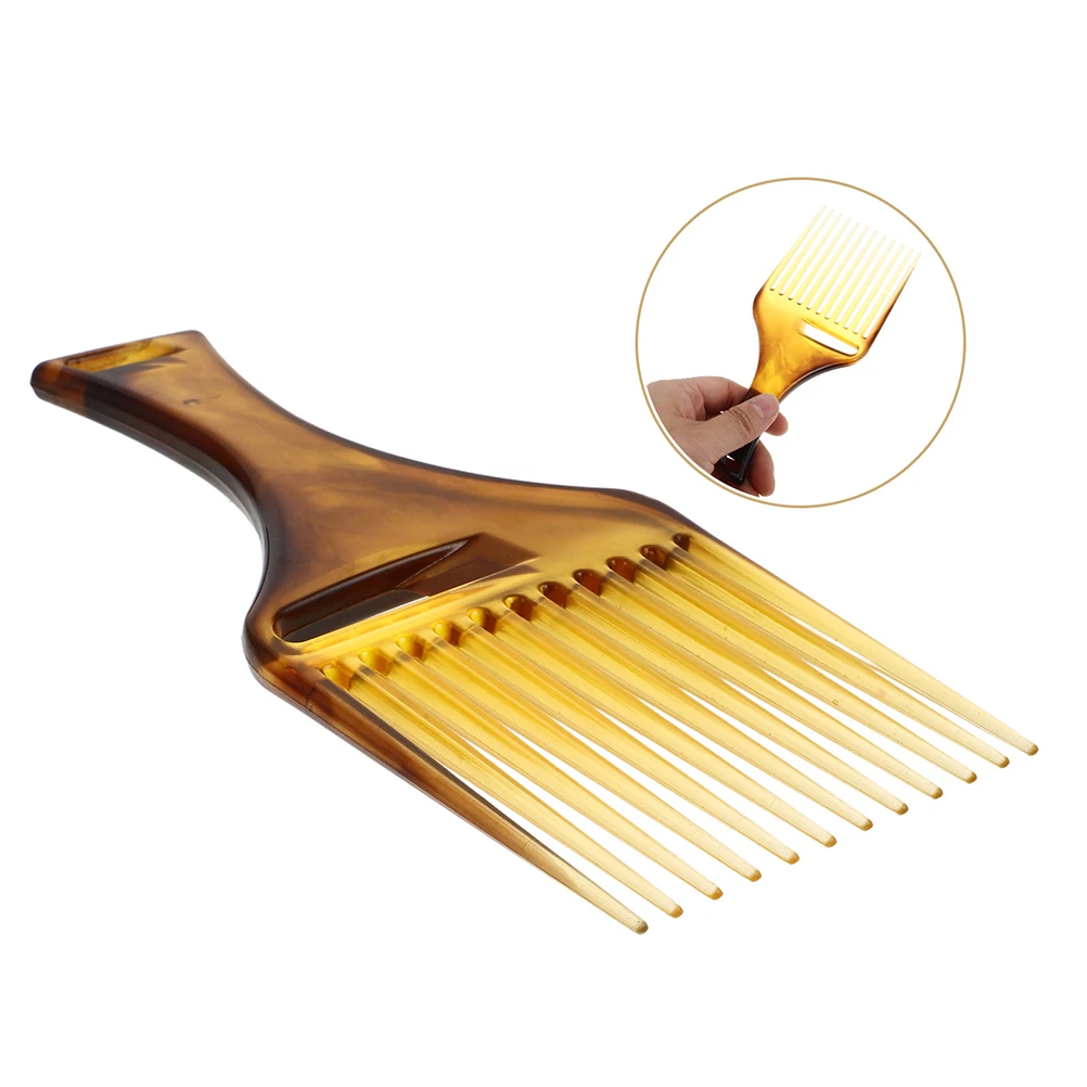 

2 Pcs Pick Afro Wide Tooth Detangle Knots Afro Curly Amber Hair Comb Hair Styling Plastic Large Barber Comb Tooth