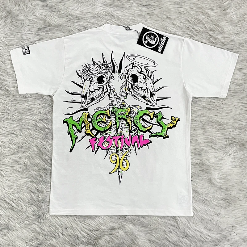 Hellstar Studios Mercy Festival 96 Short Sleeve T-Shirt Cotton Breathable Printed Casual round Neck Top for Youth view 3