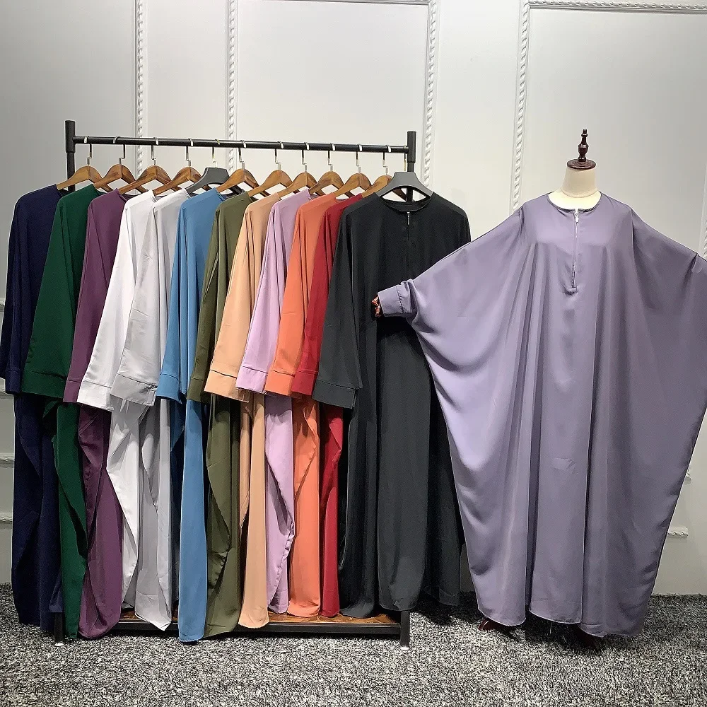 Dubai Muslimische Frauen Batwing Sleeve Maxi Kleid Türkei Kaftan Arabisch Robe Eid Ramadan Gebet Kleidungsstück Islamische Kleidung Abaya Abayas