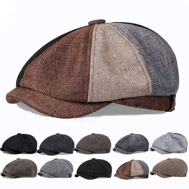 

Men Casual Newsboy Winter Hat Spring Autumn Retro BeretHats Wild Casual Hats Unisex Wild Octagonal Capfor Men Street Caps Gorras