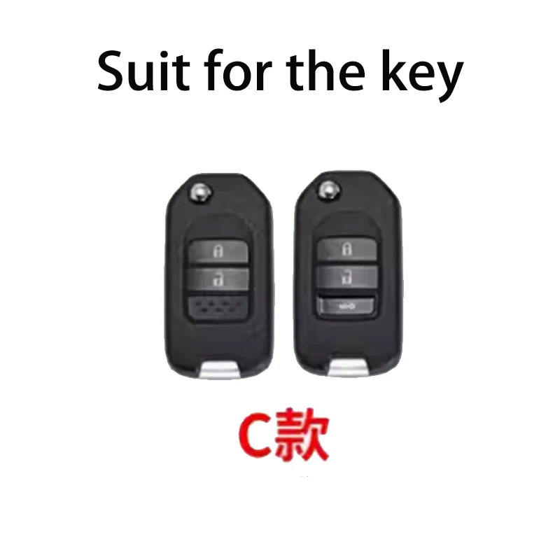 Cartoon For Honda XRV CRV Civic Accord City Jazz Marina Wisdom Flip Remote Key Case Cover Protector Holder Auto Fob Bag Keychain