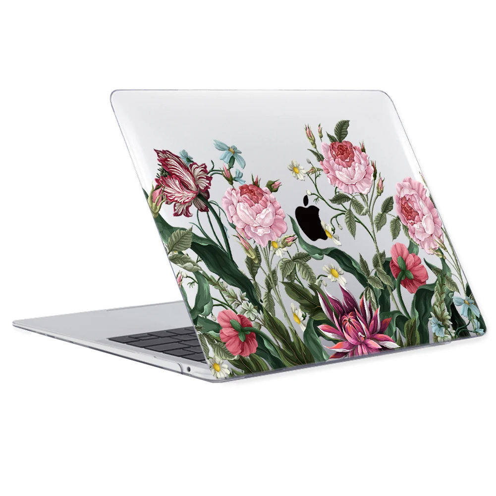 for MacBook Pro M1 Case A2338 Plastic Hard Case for MacBook Air 13 15.3 Pro 13 14 15 16 Inch M1 M2 M3 Chip Pink Flowers Cover