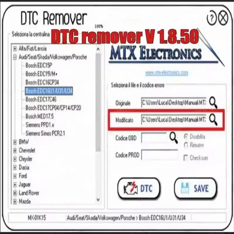 MTX DTC Remover 1.8.5.0 With Keygen+9 Extra ECU Tuning SW Software ECU Fault Code Remover KESS KTAG FGTECH OBD2