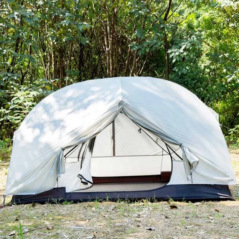 2 Person 20D Nylon Silicon Coating Waterproof PU3000mm ble Layers Sun-proof Camping Tent for Outdoor