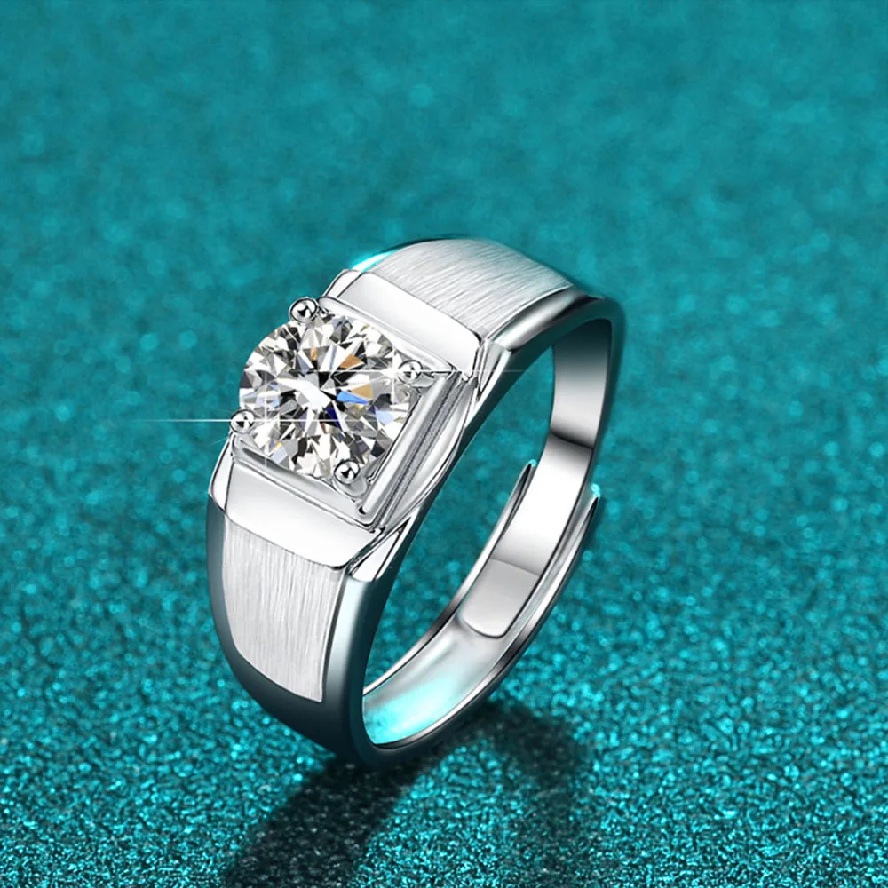 1ct D Color Moissanite Ring 925 Sterling Sliver Solid 18k White Gold Eternity Band Wedding Engagement Rings For Women