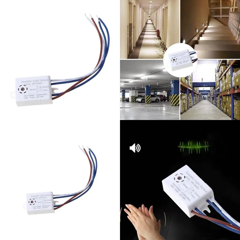 

Y1UD Auto On Off Lights Switch 220V Voice Control Light Switch Energy Saving