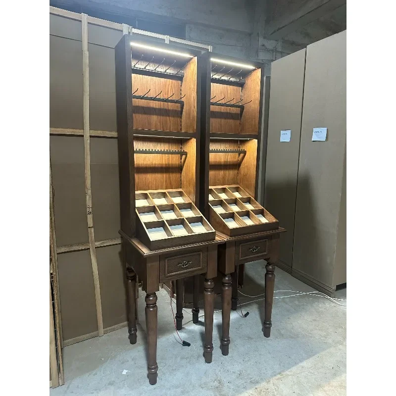 Second-hand style store jewelry display cabinet vintage style earrings necklace display cabinet jewelry accessories hair accesso
