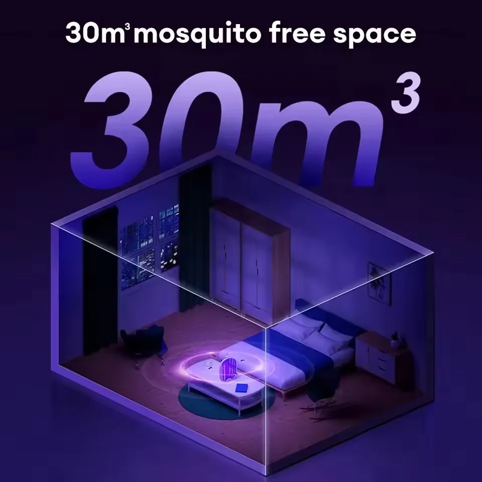 3000V USB Rechargeable Foldable Electric Mosquito Swatter Handheld Insect Bug Zapper Trap With LED UV Light For Bedroom Bedside