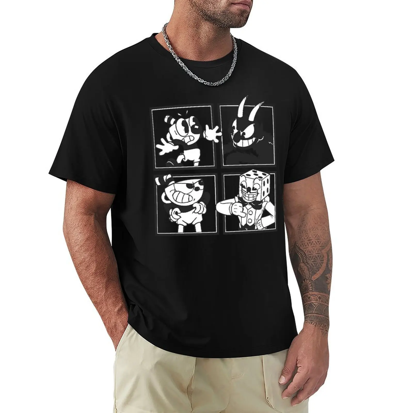 Cuphead Mosaic 2 - T-Shirt Casual Simple Design Short Sleeve Shirt