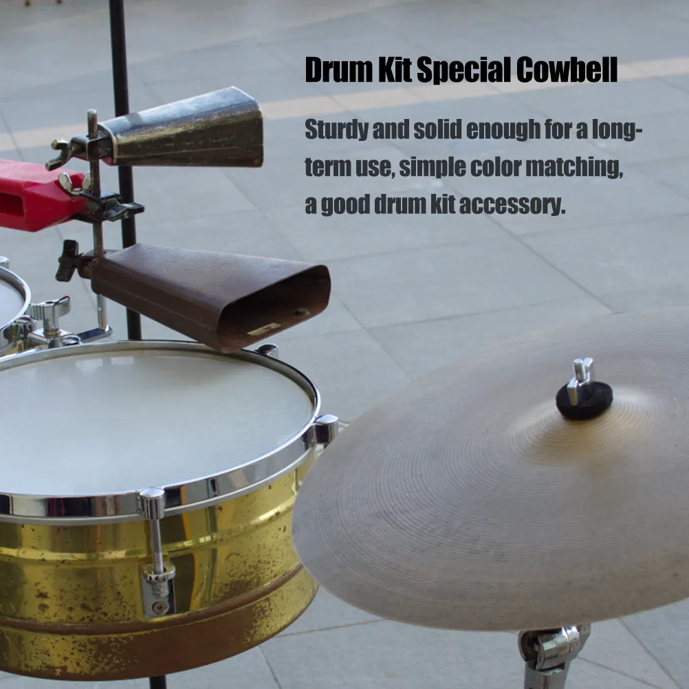 1Set Sturdy Drum Kit Cowbell Premium Metal Construction Long-Lasting Rust-Resistant Percussion Accessory for Drum Sets