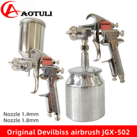 Devilbiss Spray Gun JGX-502 Car Spray Gun Nozzle 1.4 / 1.8mm Pneumatic Gravity Type / Up Suction Type Paint Spray Gun