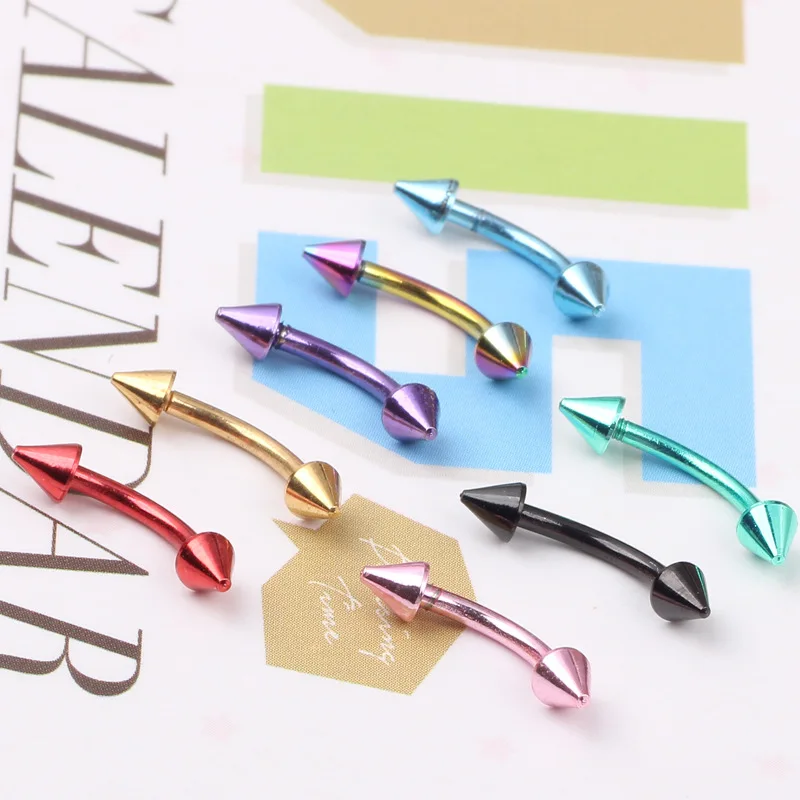 Eyebrow Jewelry Stainless Steel Curved Arc Eyebrow Rings Lip Screw Earrings Septum Piercing Accessories