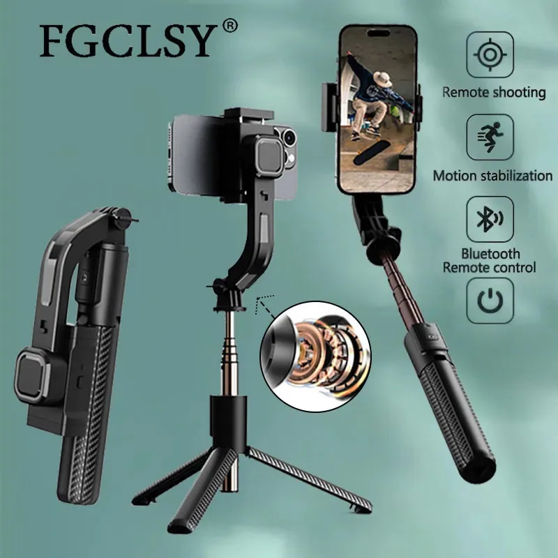 

Fgclsy Bluetooth handheld gimbal stabilizer mobile phone selfie stick aluminum alloy adjustable tripod for smartphone live