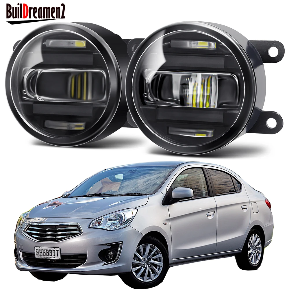 2 X 30W Aluminum LED Fog Light with DRL H11 Car Front Fog Daytime Running Lamp For Mitsubishi Attrage Mirage G4 Sedan 2012-2020