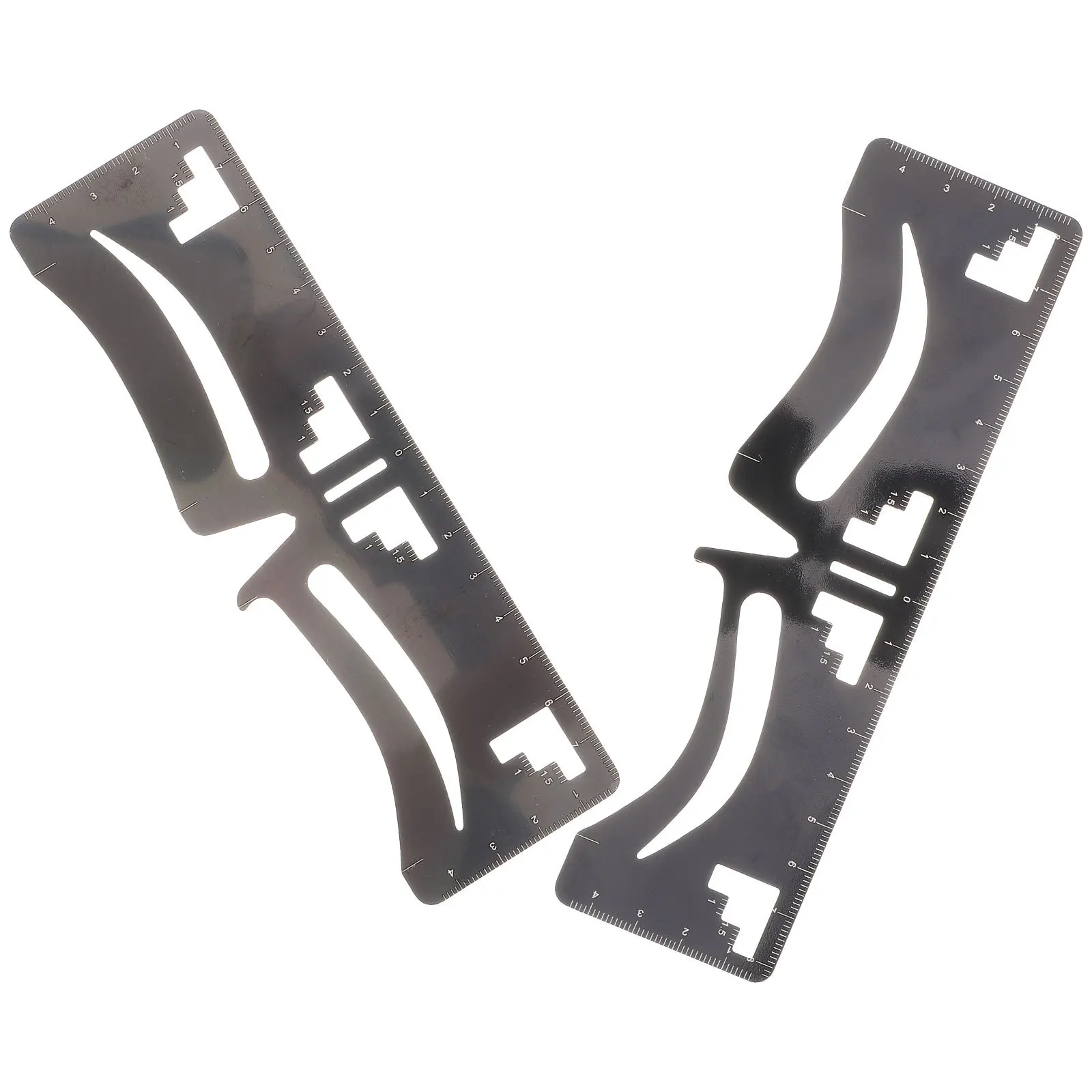 Strumento per righello per sopracciglia Guida di misurazione in metallo per sopracciglia perfette Stencil per modellare Adesivo adesivo per modello di posizionamento per trucco fai-da-te