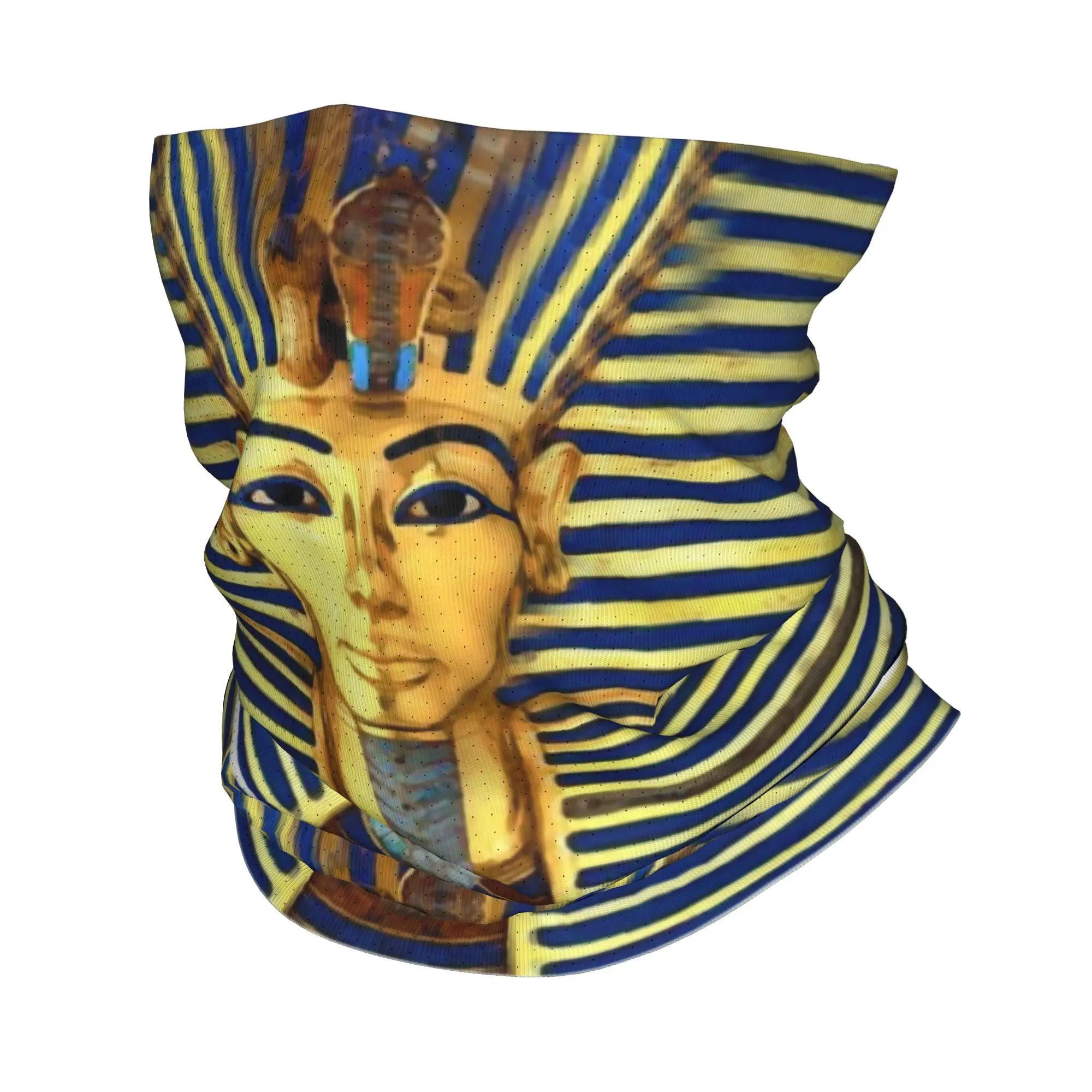 Custom Pharaoh King Tut Gold Lapis Bandana Neck Warmer Men Women Winter Ski Tube Scarf Gaiter Egypt Egyptian Face Cover
