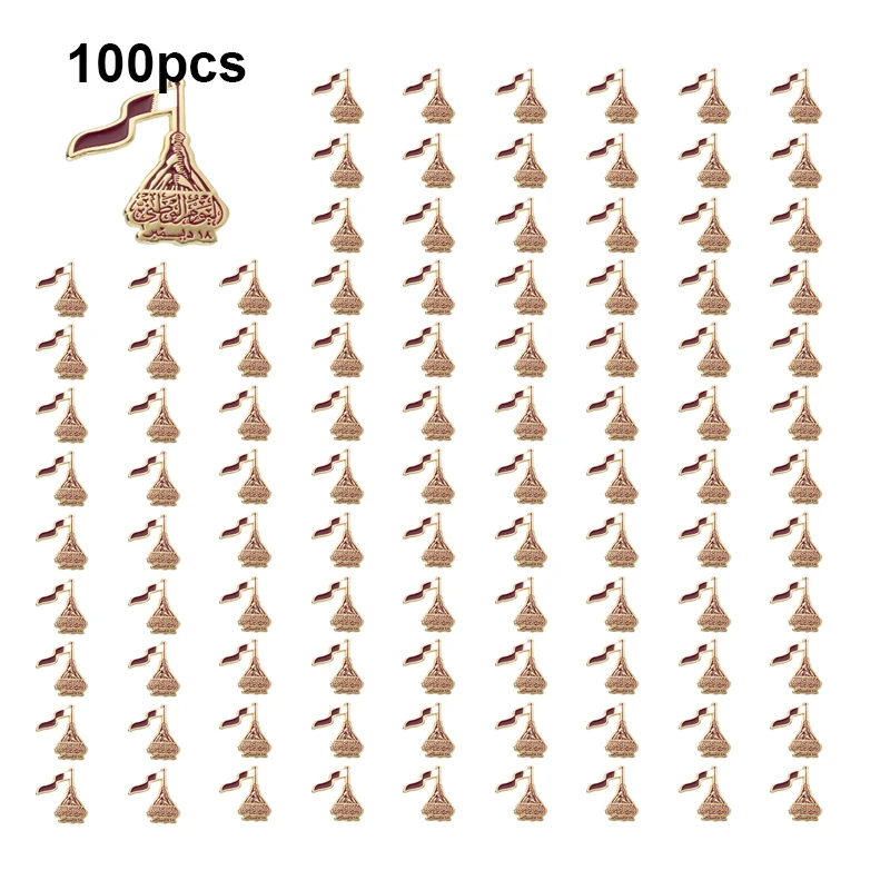 1-5-10-50-100 قطعة علم قطر شارة بروش دبابيس التلبيب الطبيعية العلم التلبيب دبابيس علم الدولة شارة #4