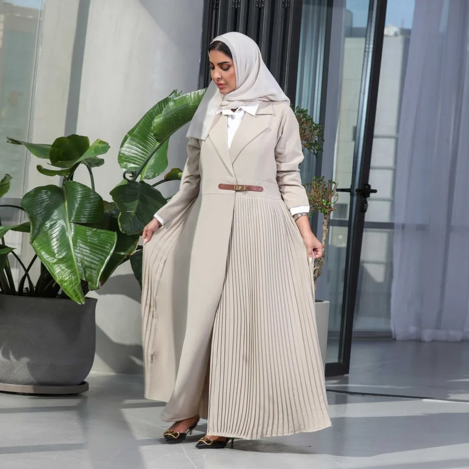 

Eid Muslim Abaya for Women Pleated Modest Abayas Saudi Arabic Party Dress Ramadan Maxi Vestidos Morocco Kaftan Long Robe 2024