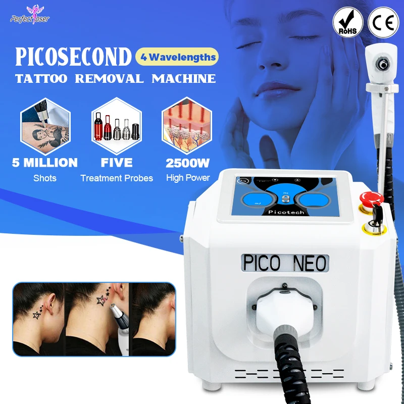 Perfectlaser Picosecond Tattoo Removal Machine for Acne Scars Pigmentation Melasma Pico Carbon Laser Treatment Beauty Aesthetic