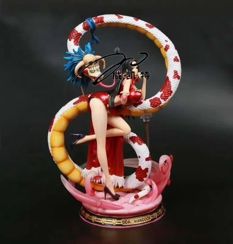 41cm GK One Pieced Empress Boa Hancock action figure with light PVC collection model toy for gifts