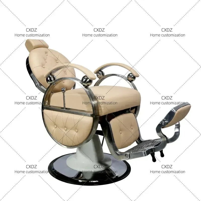 Retro Metal Hydraulic Barber Chair Vintage Oil Pump Swivel Salon Seat for Hair Cutting Shaving Styling Old Fashioned Design
