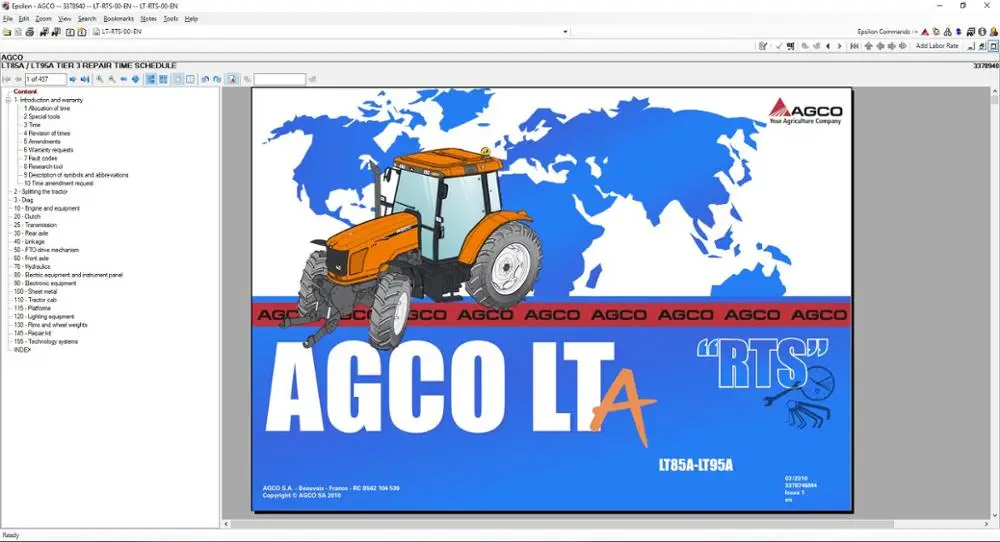 

Каталог запчастей и цех AGCO 2022 NA + UK