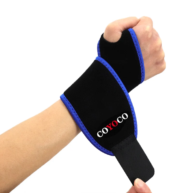 Thumb Hole Adjustable Wrist Brace Protect Wristband COYOCO Brand Professional Sports Protection Wristbands Wrist Support Black