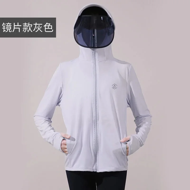 Ice Silk Sunscreen Clothing Women Wear 2023 New Summer Thin Short Jacket Anti-Ultraviolet Cycling Long-Sleeved Sunscreen Clothin