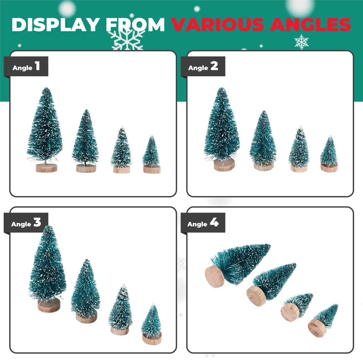 

【Buy It-Now!】 50PCS Miniature Artificial Christmas Tree Small Snow Frost Trees Pine Trees Christmas DIY Party Decoration Crafts