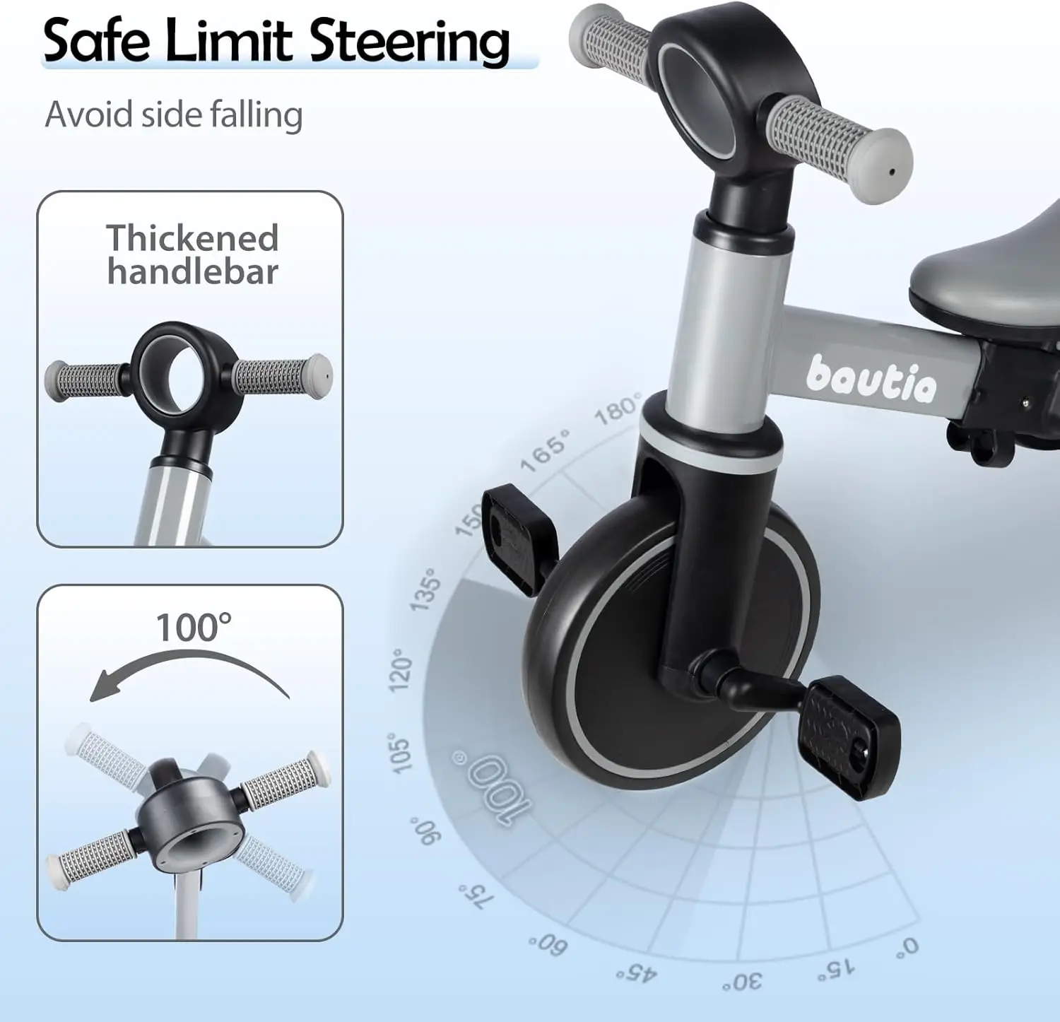 Tricycle pour tout-petits 1-3, vélo d'équilibre 4 en 1 pour bébé de 1 à 2 ans, cadeau pour garçon et fille, jouet de vélo pour enfants avec pédales parfaites