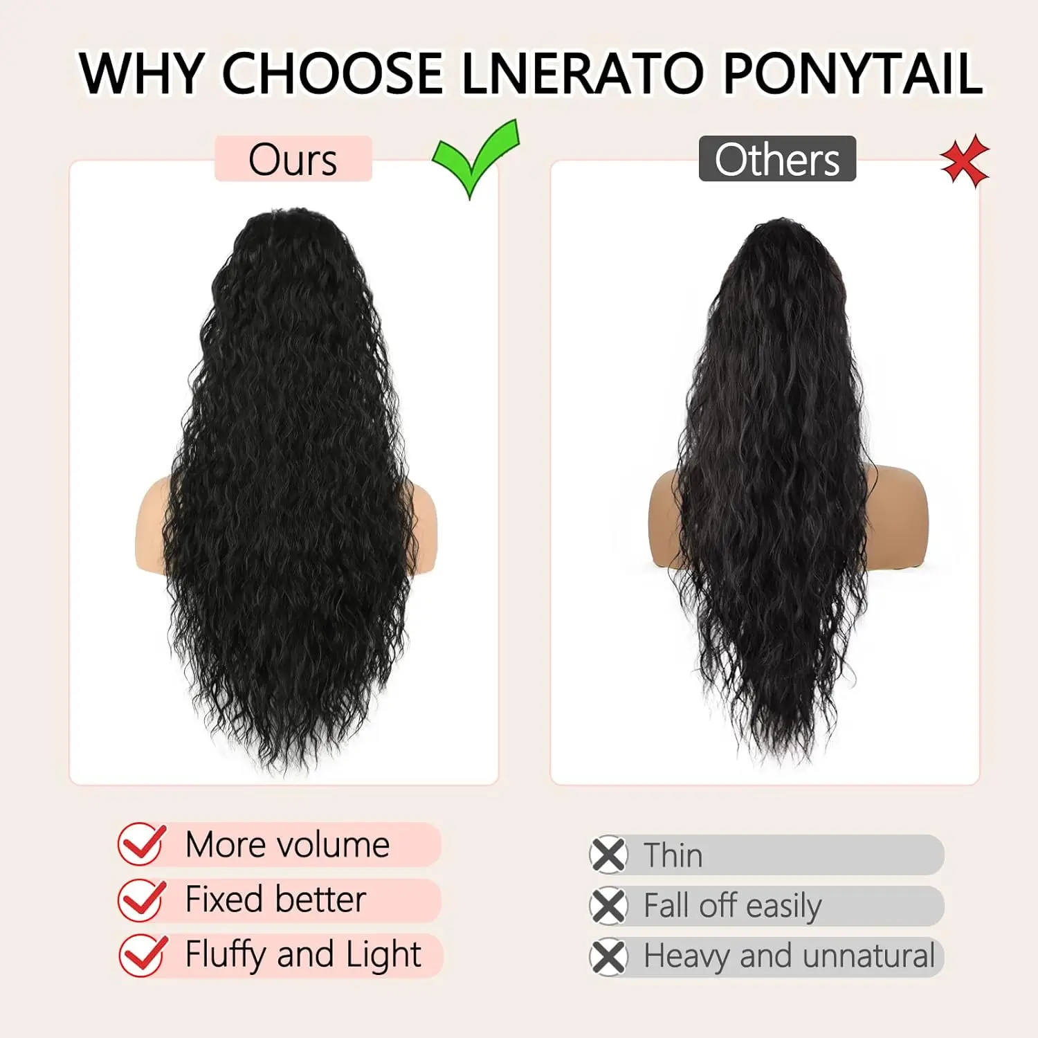 Hair Brazilian Kinky Straight Drawstring Ponytail Natural Black Color 100% Human Hair Clip in Ponytail Hair Extensions for Women