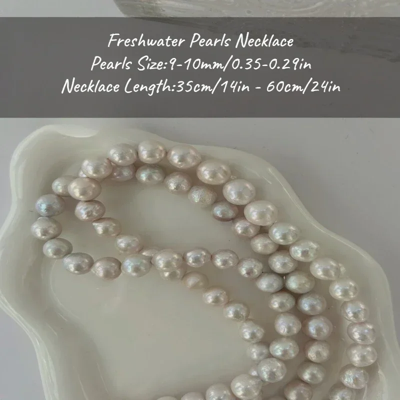 

MYSOYA белое жемчужное ожерелье Эдисона 9-10 мм с подарочной коробкой для нее/его дня рождения/свадьбы/Рождества/Нового года/подарок на годовщину