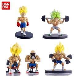 Dragon Ball Anime Figure Fitness Muscle Goku Super Saiyan Model Ornament Creative Personality Cool Desktop Ornament Toy Gift