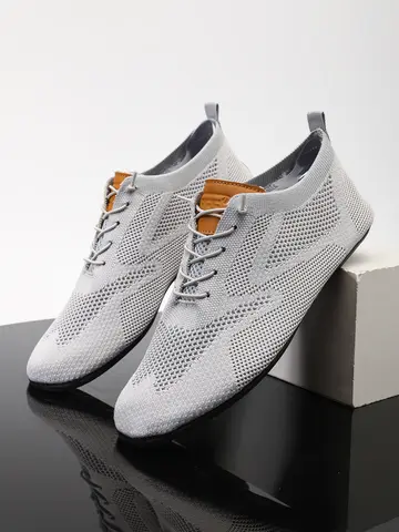 MAEDEF Men Shoes Mesh Breathable House Bedroom Slippers Thin Bottom Light Comfortable Solid Color Flat Shoes Casual Walking Shoe