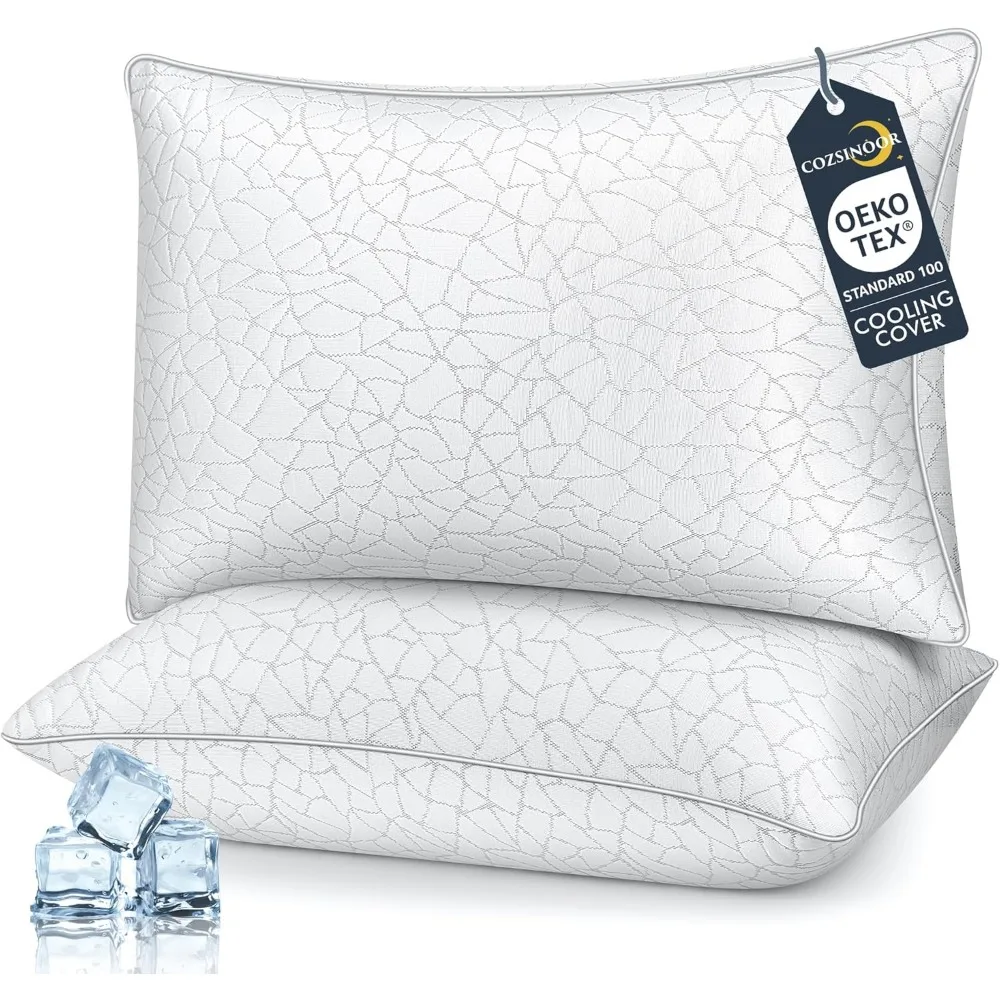 

Cooling Bed Pillows Queen Size - Premium Down Alternative Pillows Set of 2 for Side, Back, and Stomach Sleepers Hotel Quality F