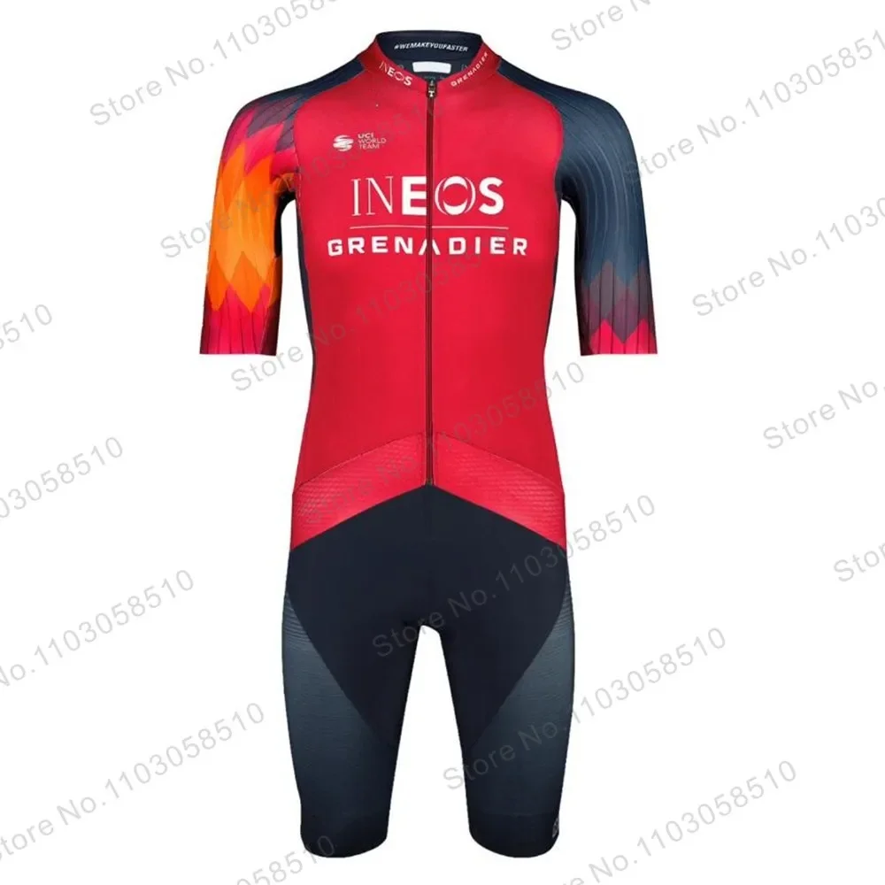 2023 Cycling Jersey Ineos Grenadier Team Set Mens Red Orange Clothing Bike Shirts Suit Bicycle Bib Shorts Mtb Wear Maillot Ropa