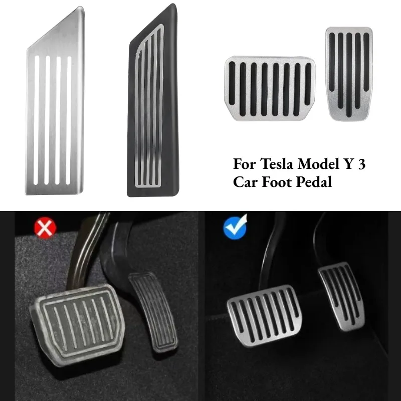 

For Tesla Model Y 3 Highland Upgrade Foot Pedal Pads Cover Non-slip Accelerator Brake Rest Performance Non Slip Mats Accessories