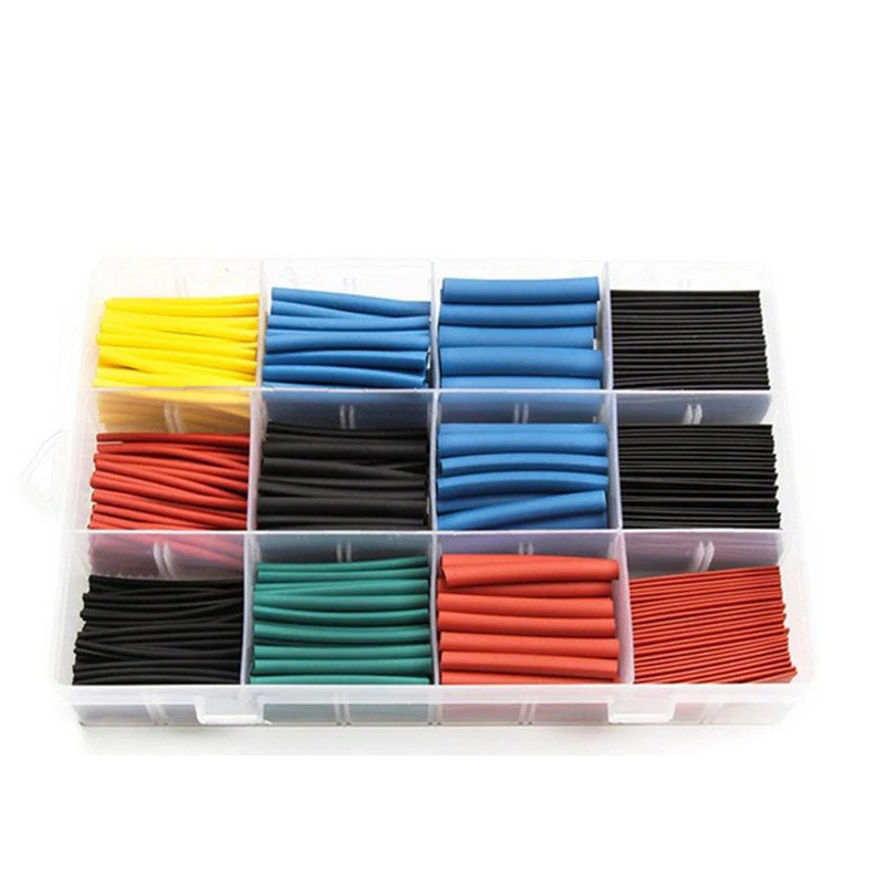 

800Pcs Assorted PE Heat Shrink Tubing Tube Cable Sleeves Wrap Wire Set 12 Size