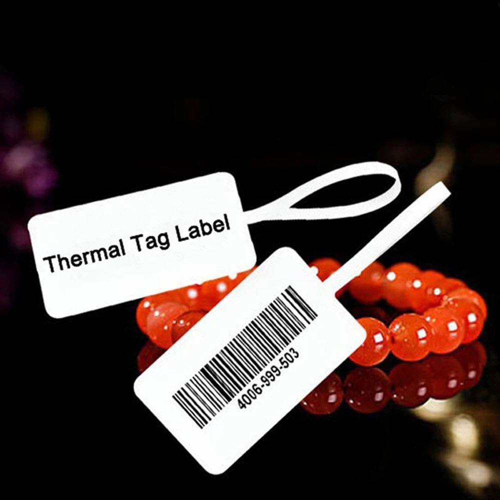 100pcs/Roll Self-adhensive Label Paper 30x25+45mm Jewelry Price Tag White Thermal Blank Labels Direct Print for Jewelry/Sunglass