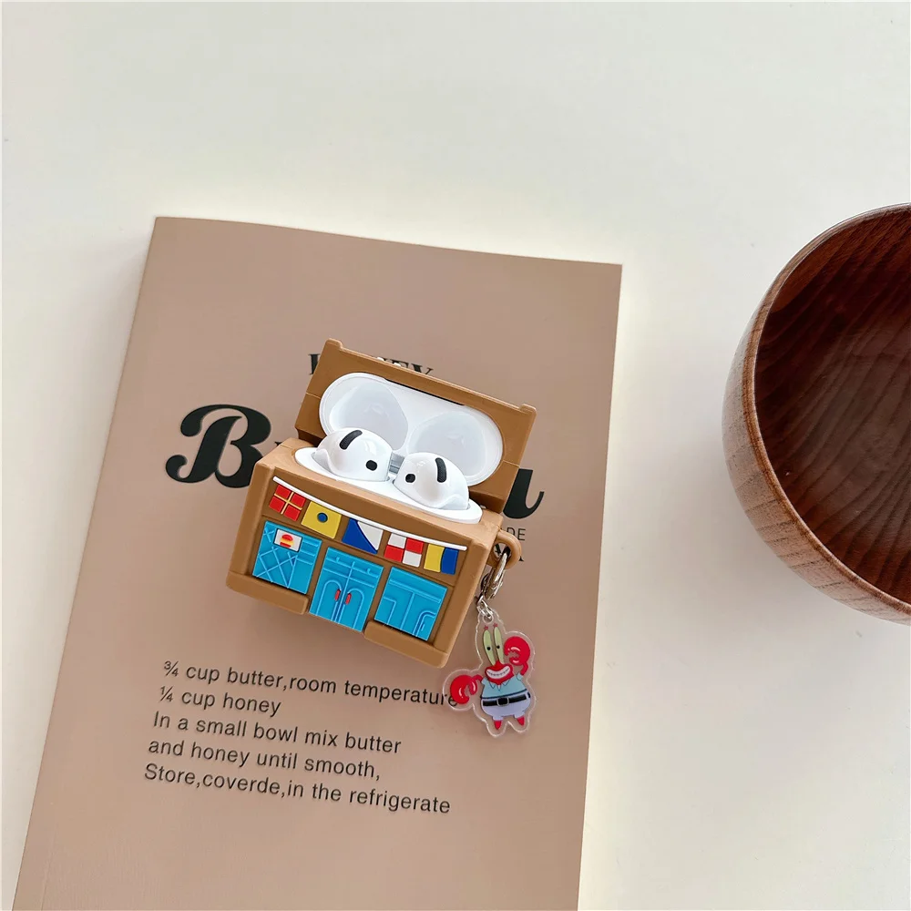 ثلاثية الأبعاد نموذج المنزل الحال بالنسبة أبل Airpods 4 3 2 الجيل لينة غطاء وقائي ل Airpods برو 2 أنيمي مكتب غرفة تزيين مُثبت