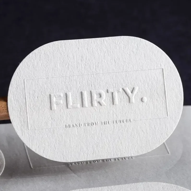 Customized environment-friendly high-end 3D embossed logo matte texture paper sticker perfume packaging label
