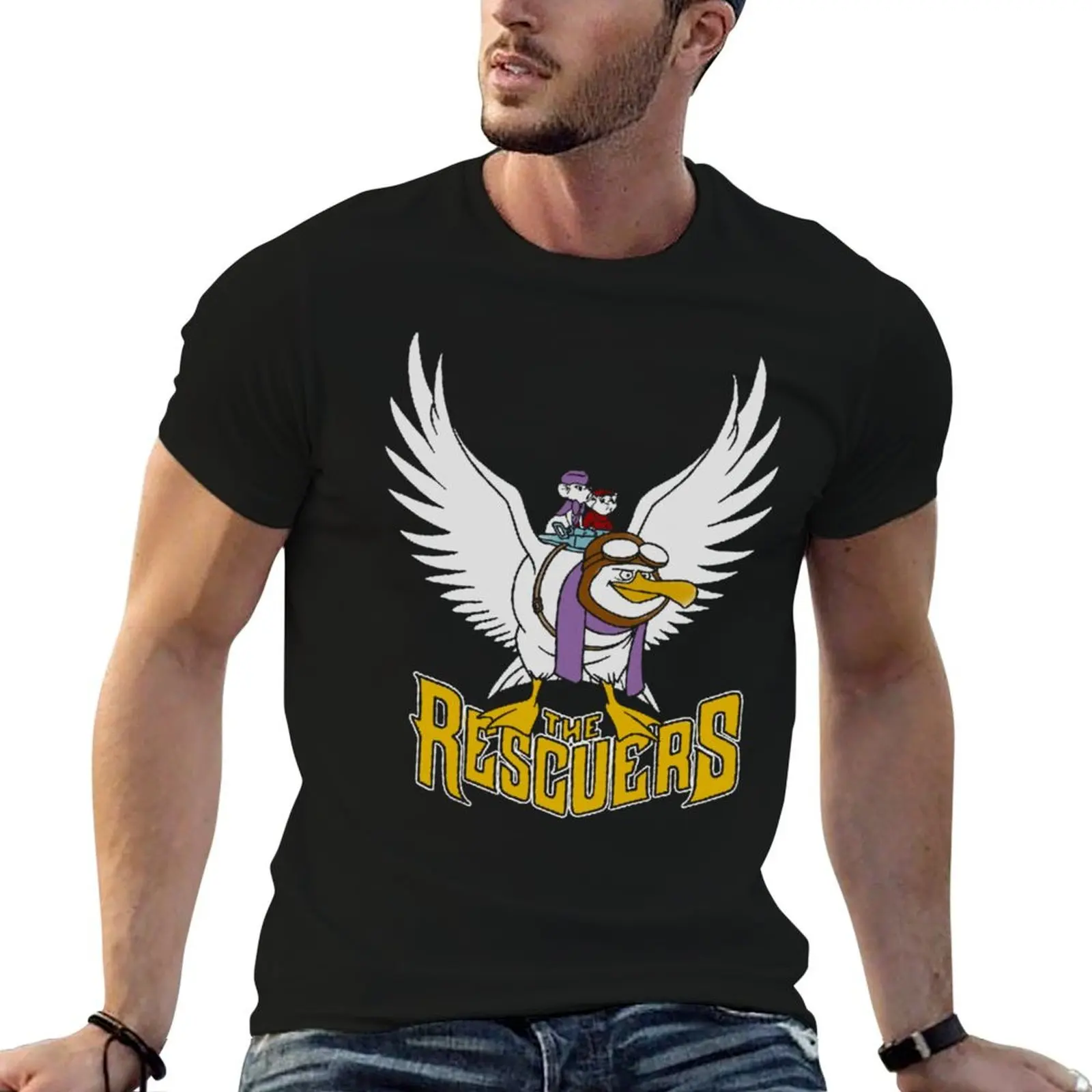 Cartoon-The-Rescuers-from-Down-Under-Flight-of-The-Orville- T-Shirt Funny t-shirts quick drying sports fans luxury clothes men